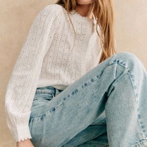 Sezane Marinette Blouse in Ecru